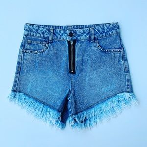 Art Class Fringe Denim Shorts